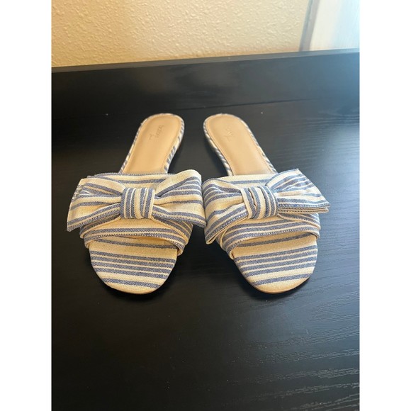 Botkier New York Beach Marylin Bow Striped Sandals Size 9 - Picture 3 of 8
